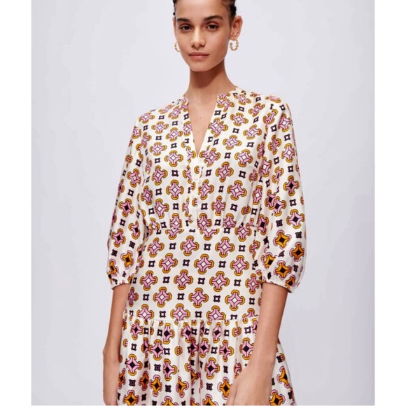 Maje 100% Silk Romea Geometric Printed Mini Dress NWT - Picture 3 of 15